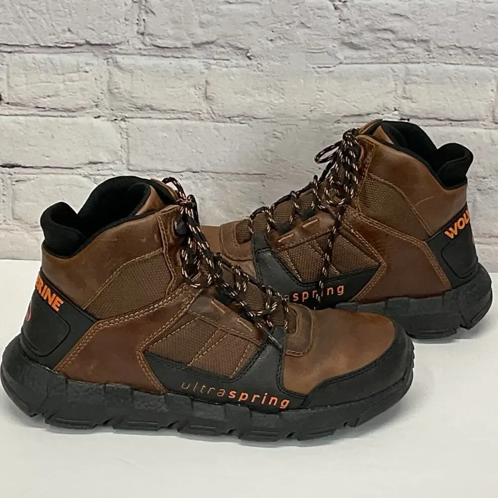 Wolverine Work Boots Men's Size 10 M Durashocks Flex Leather Oil/Slip Resistant